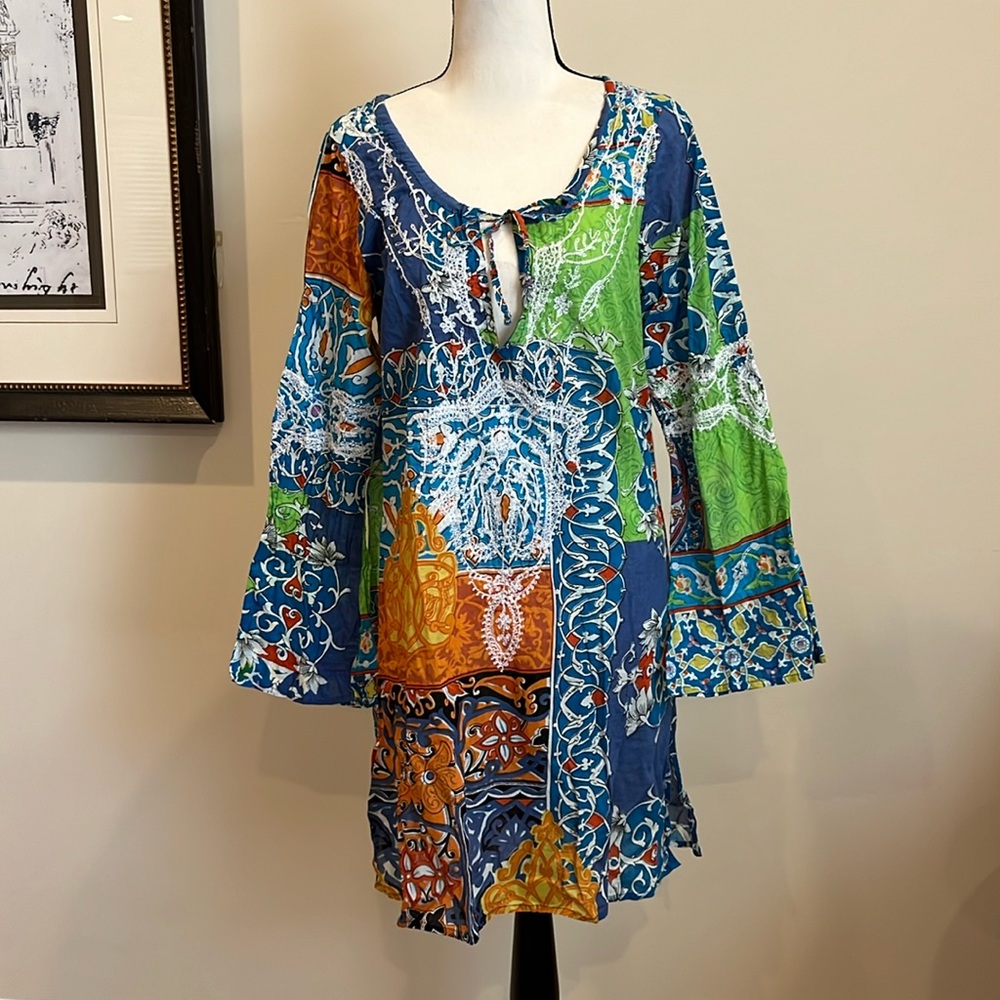 Debbie Katz South Beach Cover Up Embroidered Tunic Small / Medium - Picture 8 of 12